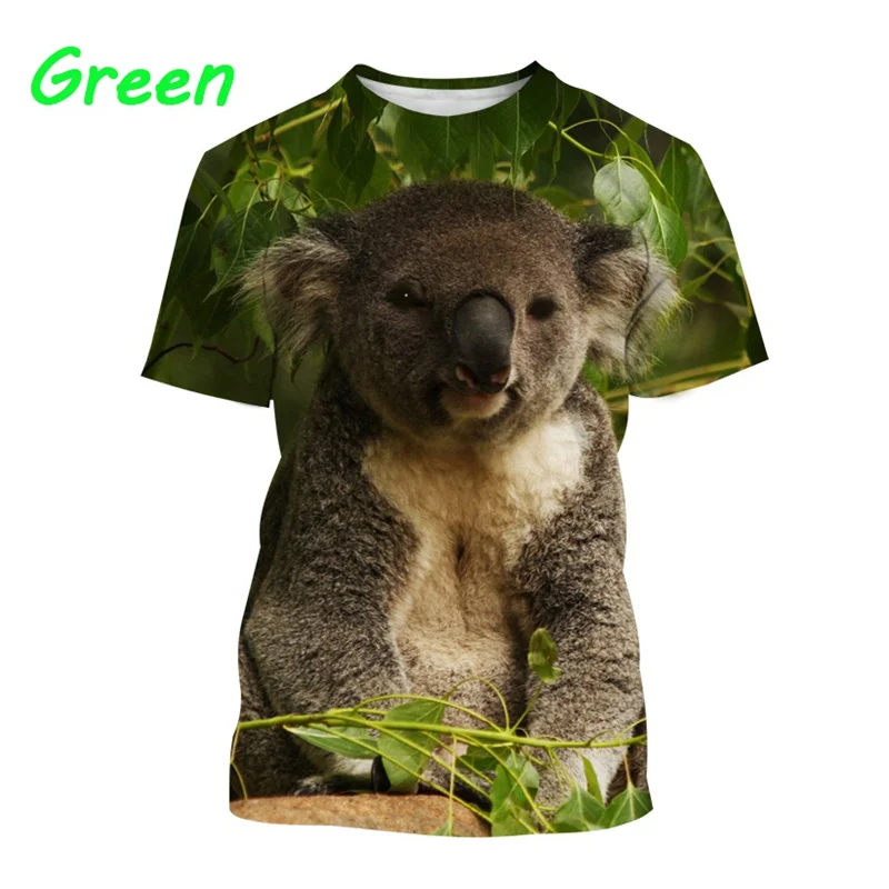 T-Shirts 3D Printed Kawaii Animal koala Summer Round Neck TShirt Casual Boys Girls Tops Oversized Fashion Kids Tees Clothing