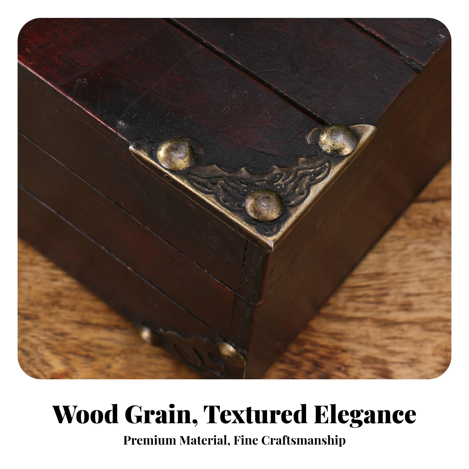 Rectangular Lockable Wooden Chest Metal Latch Decorative Pirate Treasure Box Wooden Jewelry Box Lockable Storage Chest view 5