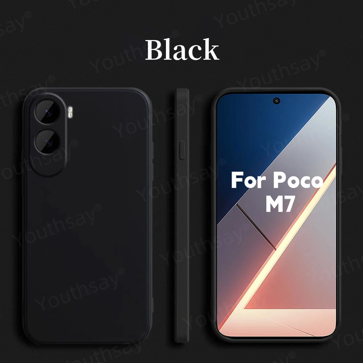 Для Poco M7 4G Чехол Xiaomi Poco M7 Чехол Fundas Coque Оригинальный жидкий силиконовый мягкий защитный чехол из ТПУ для телефона Poco M7