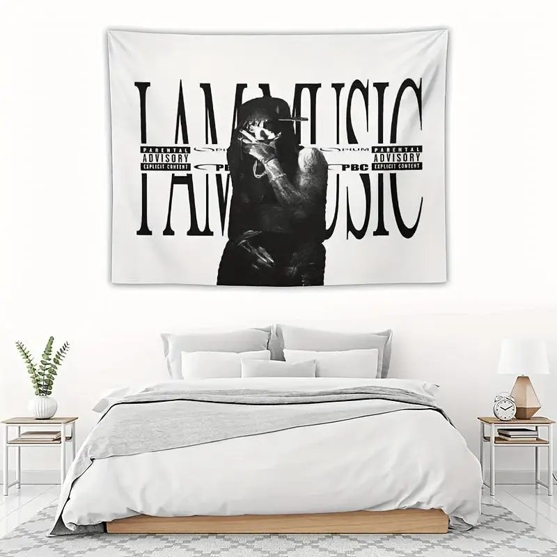 VIKAMAI AM MUSIC Tapestry American Hip Hop Style Bedroom Background Wallpaper Men's Esports Room Decoration Room Decoration