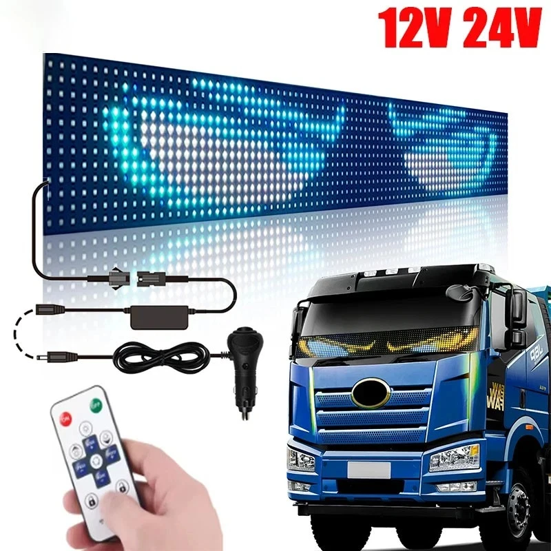 

200 см новый светодиодный экран Devil's Eye для грузовика, динамический RGB-пульт дистанционного управления для грузовика, 12-24 В, большой грузовик, светильник Devil Eye