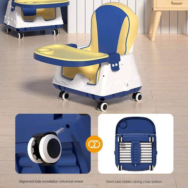 LazyChild Baby Dining Chair Eat Foldable Portable Home Baby Learning Chair Children\'s Multi-functional Dining Table Chair Seat