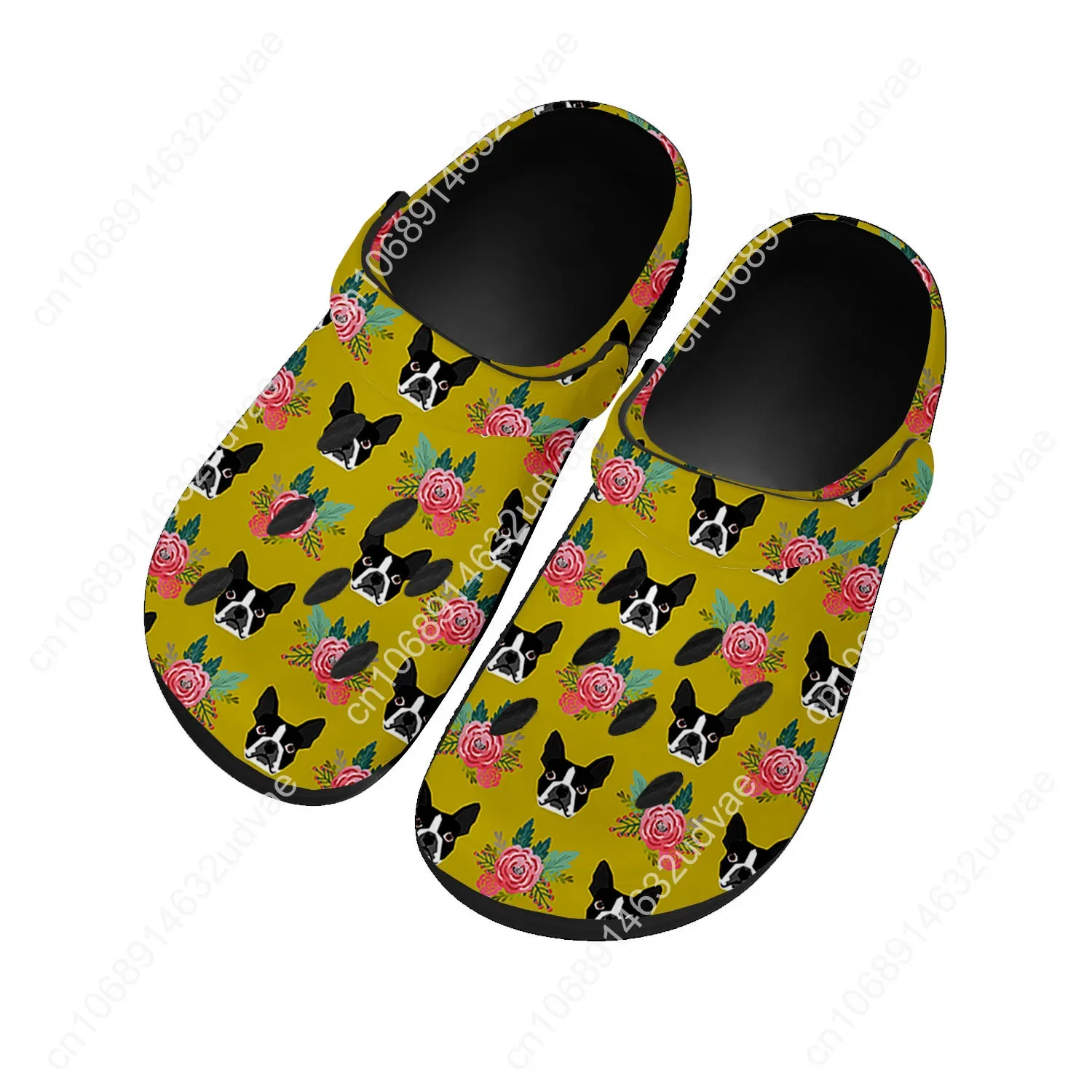 Boston Terrier Water Shoes Mens Womens High Quality Fashion Home Garden Clogs Customizd Sandals Beach Breathable Hole Slippers