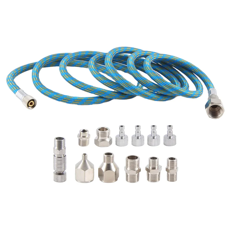 

AA63 HOT Airbrush Adapter Set, Quick Release Airbrush Adapter Kit, Nylon Braided Air Hose, For Air Compressor And Airbrush Hose