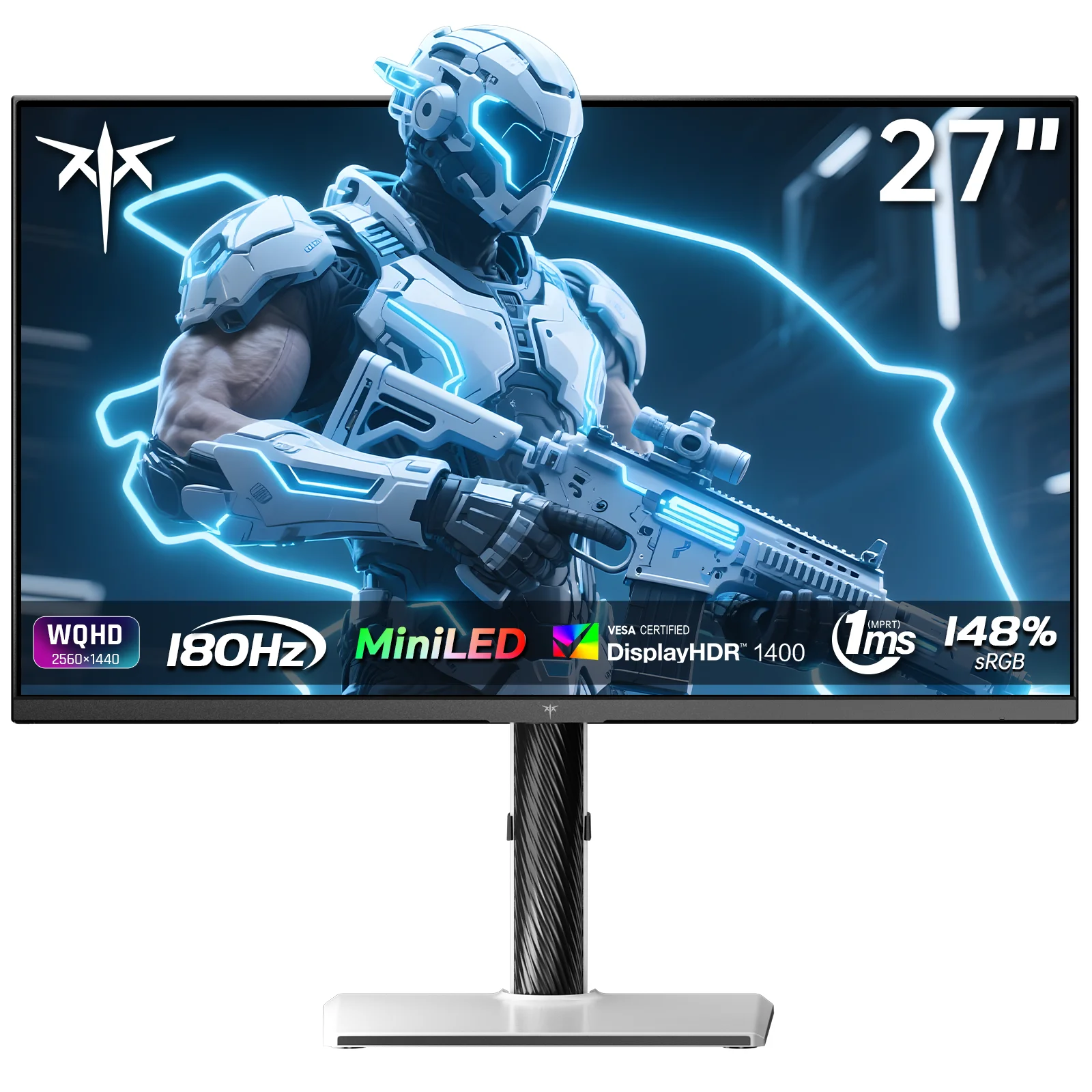 KTC 27 pouces Mini moniteur de jeu LED-moniteur 1440P 2K, HDR1400, moniteurs 180Hz Gamer avec Angles de hauteur réglables