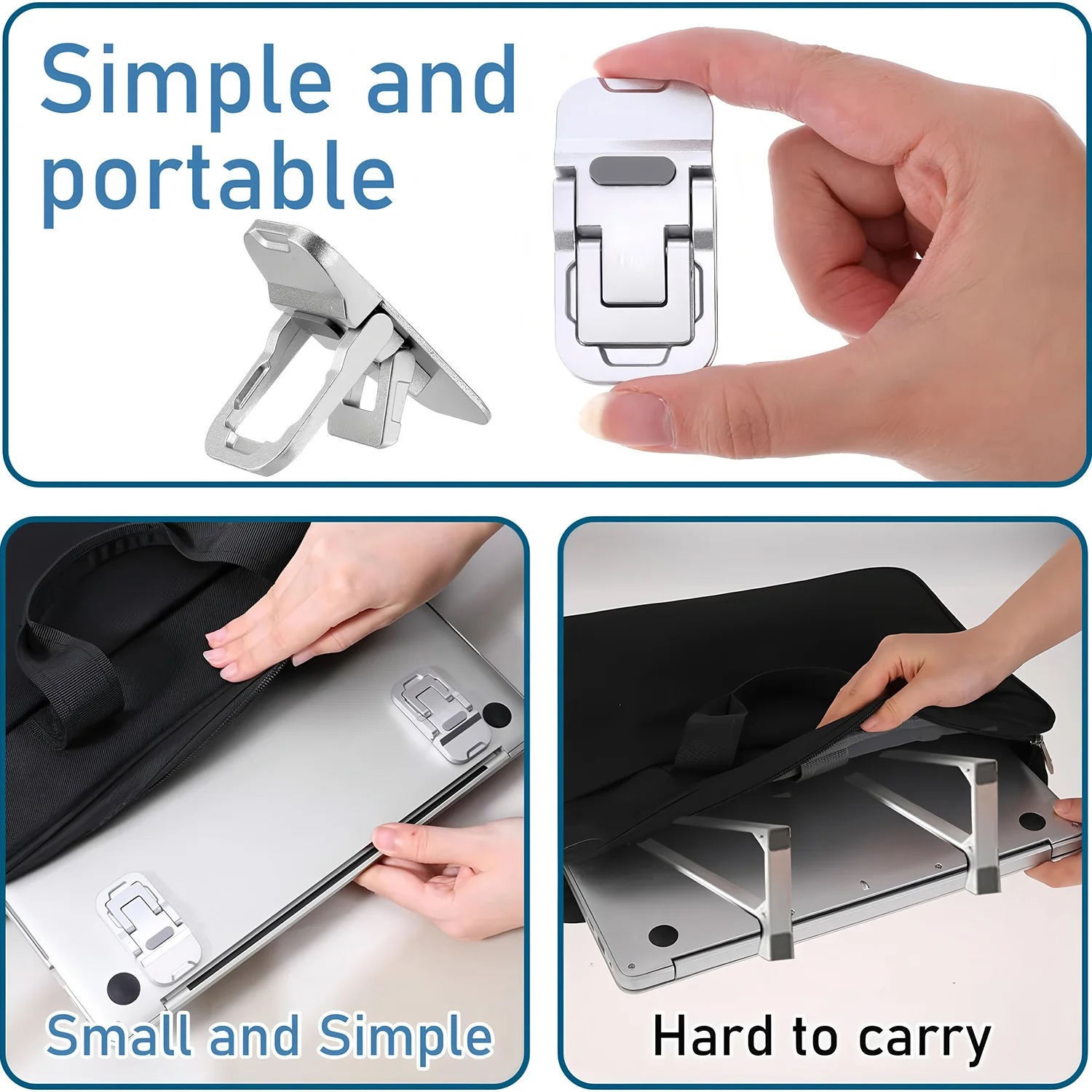 Ultra-thin Invisible Bracket Adjustable Folding Laptop Stand Mini Support Feet Metal Alloy Cooling Holder For MacBook Laptops