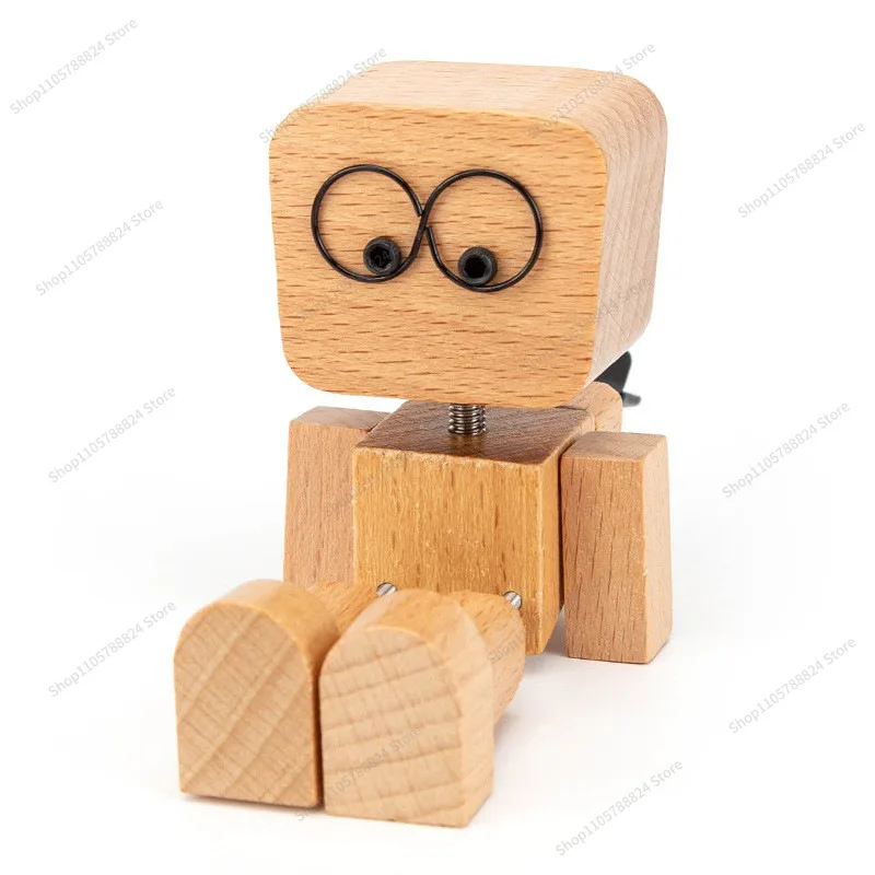 For Shaking Feet Wooden Doll Shaking Legs Wooden Portrait Shaking Car Ornament