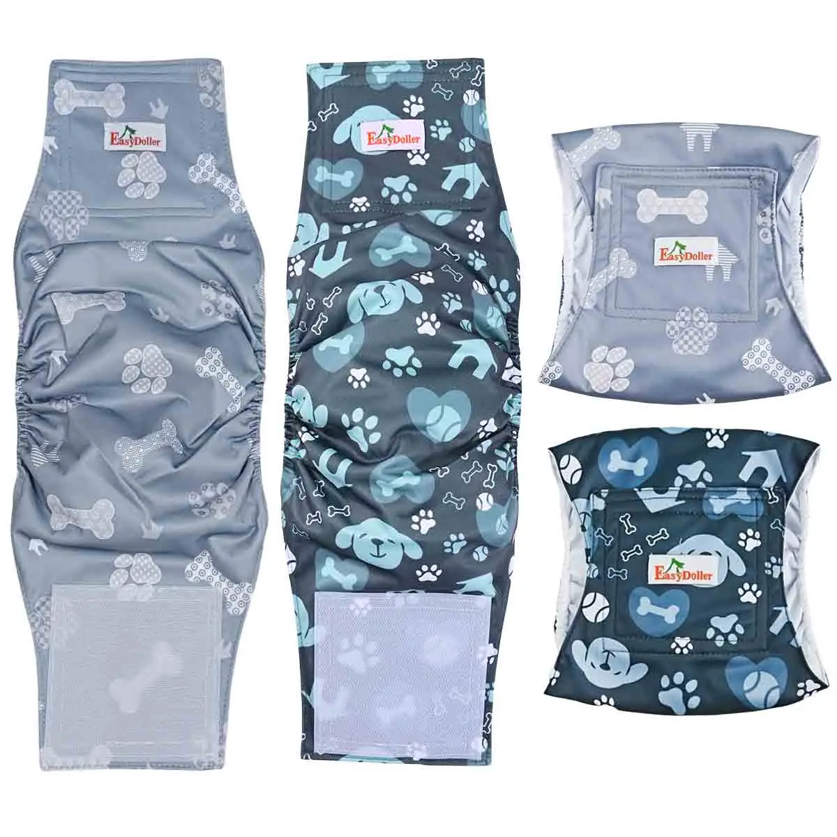 2 Pack Pet Male Dog Diaper Washable Physiological Sanitary Pants Reusable Pets Dogs Nappy Belly Band Wrap Pee Pant for Puppy