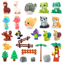 Farm Animals Bricks Christmas Tree Accessory Big Large Particle Building Blocks Compatible With Duploed Education Children Toy