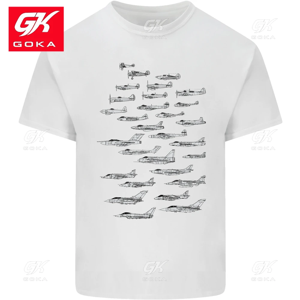 British RAF Fighters Royal Air Force Planes Mens Cotton T-Shirt Graphic Tees Women Short Sleeve Vintage Tops Printed T Shirts