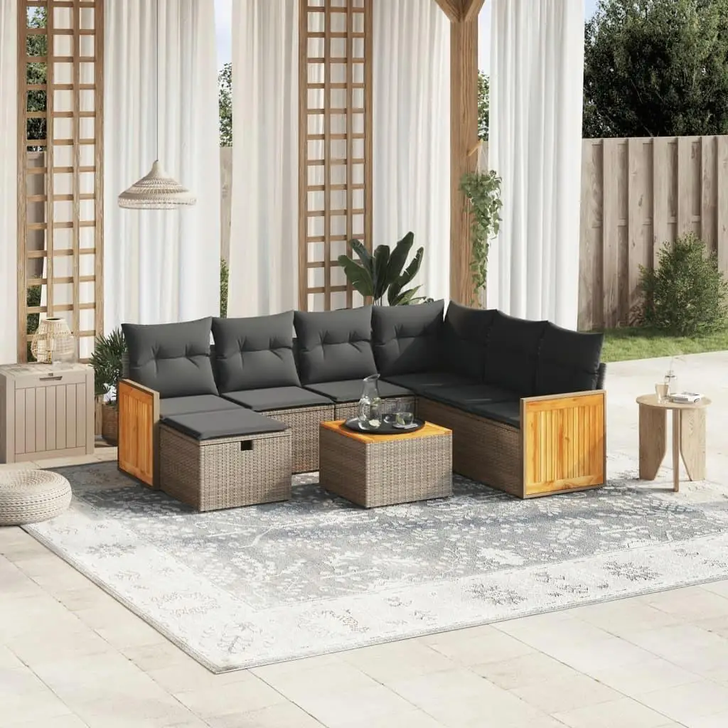 

Stylish Grey and Dark Grey Garden Sofa Set Outdoor Furniture Comfortable Seating for Patio Balcony Yard