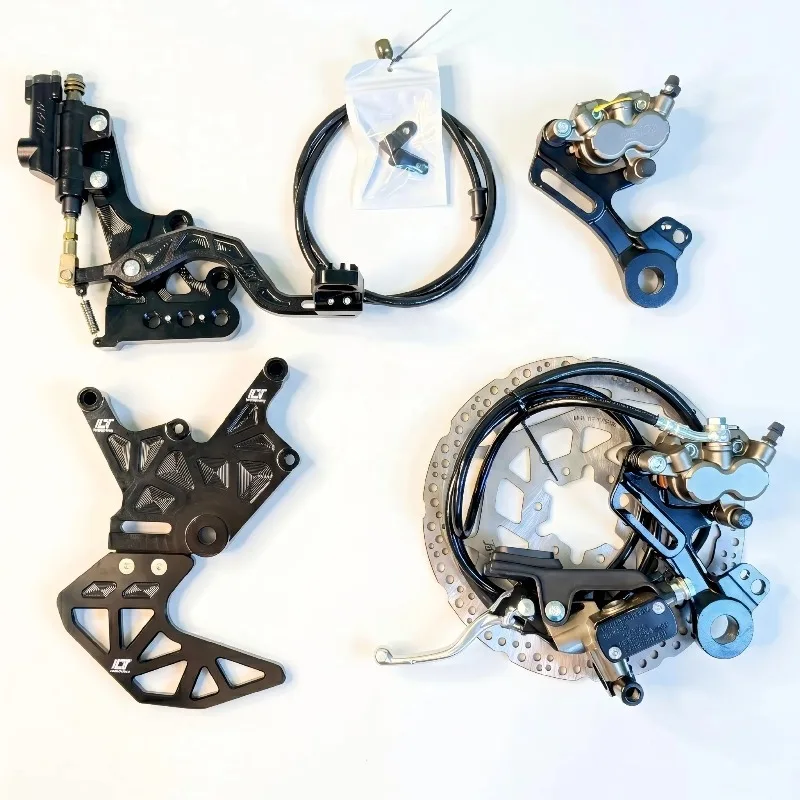 Dual‑Caliper Rear Brake Assembly Kit Foot & Hand Brake Bracket Aftermarket Parts for Electric Dirt Bike