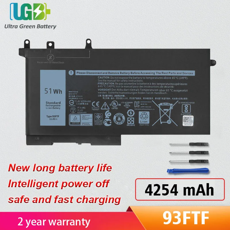 

UGB New 93FTF,3DDDG,00JWGP Battery For Dell Latitude 5280 5480 5580 E5280 E5480 E5580 E5290 E5490 E5590 083XPC 4YFVG