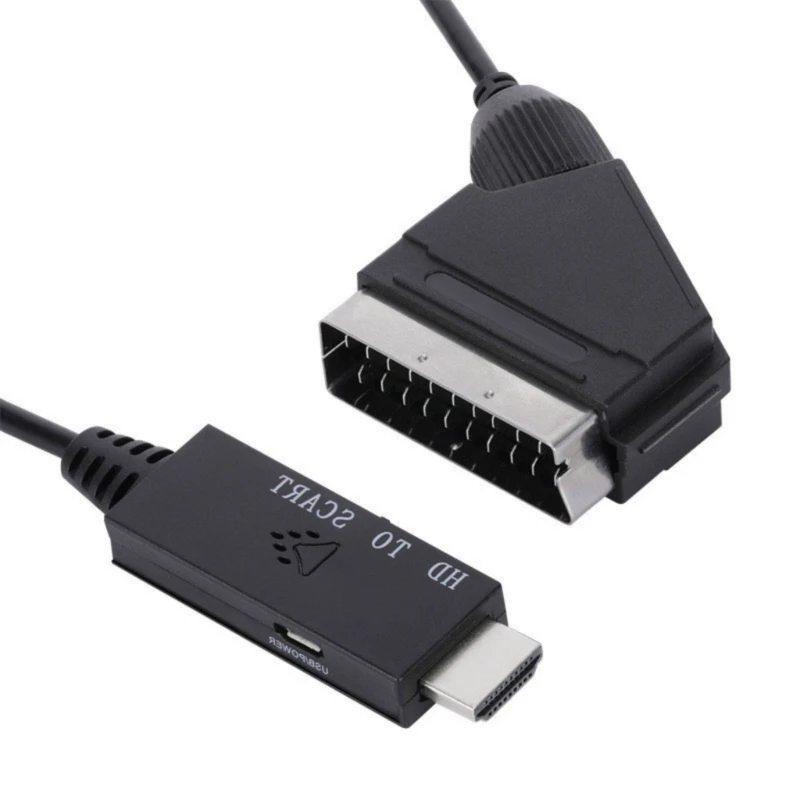 SCART to Converter 1080P 60Hz 720P 60Hz Video Converter SCART to HDTV Adapter SCART Converter Video Connection Cable