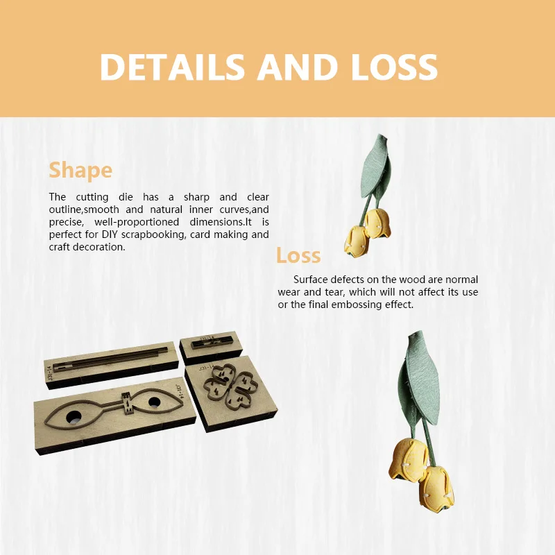 Leather Tulip Four-Piece Set Knife Template Convenient Operation Simple Durability Craft Cutting Tools for DIY Projects
