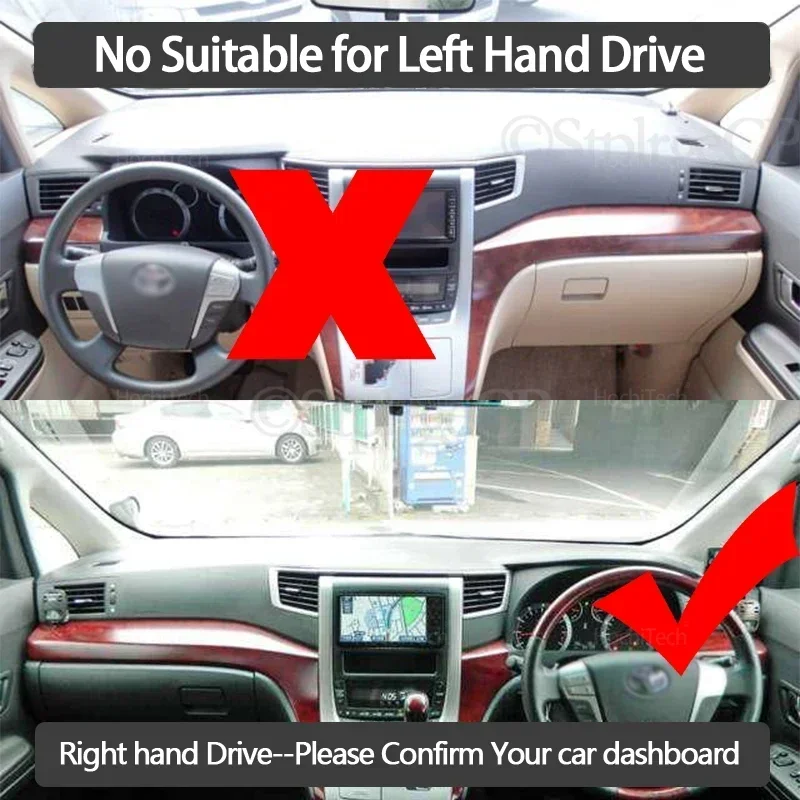 Car Dashboard Cover Avoid Light Pad Instrument Panel Mat Case Carpets for Toyota Alphard Vellfire 20 AH20 2008-2014