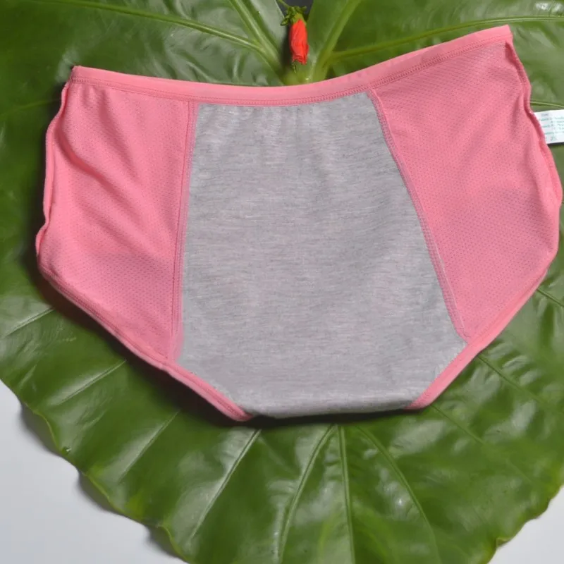 Bragas sanitarias a prueba de fugas para mujer, ropa interior, Bikini, lencería, L-8XL, color rosa, talla grande