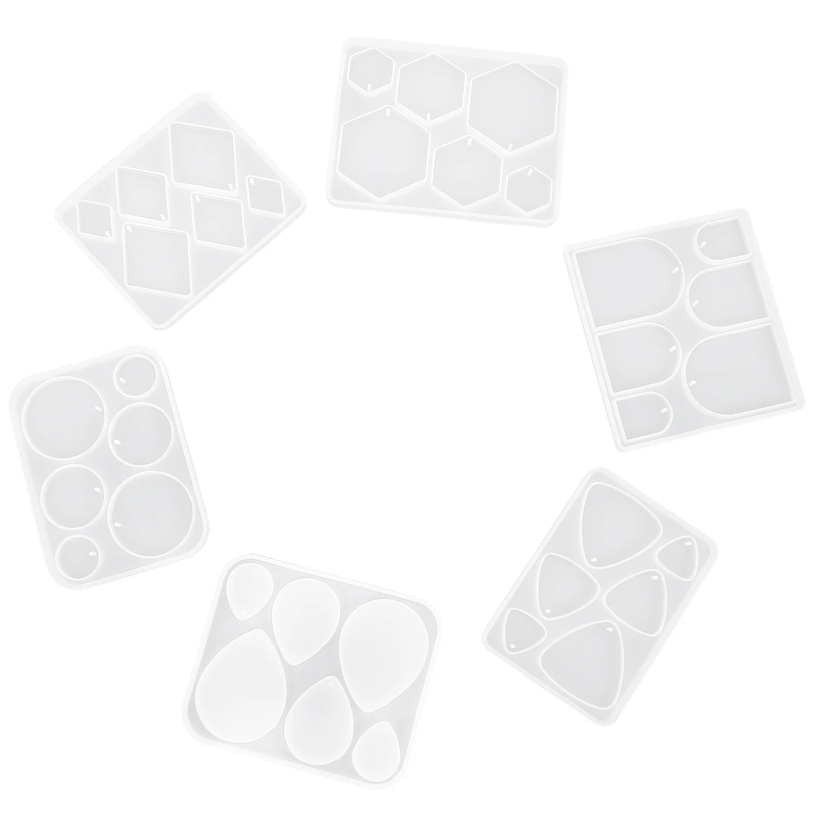 

6Pcs Pendant Charm Molds Silicone Flexible Jewelry Earring Making Mold DIY Resin Craft Silicone Earrings Charms Mold
