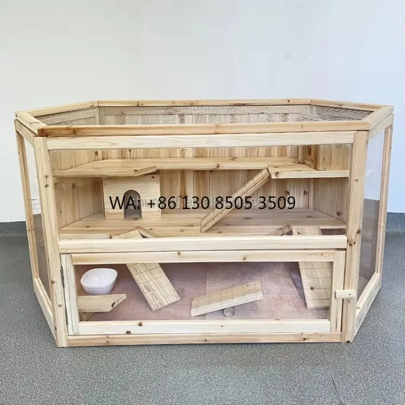 

Shunda SDHC100 High Quality Large Wooden Hamster Grande Cage Small Animal Pet Cage Made in China