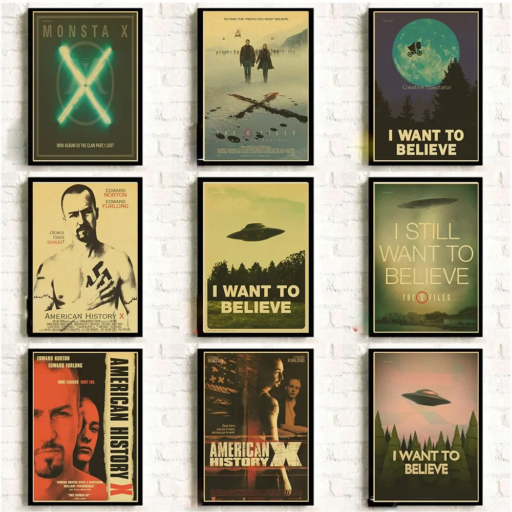 Lot Style Choose The X-Files Poster TV Series Vintage, Art Picture Print Silk Poster Home Wall Decor