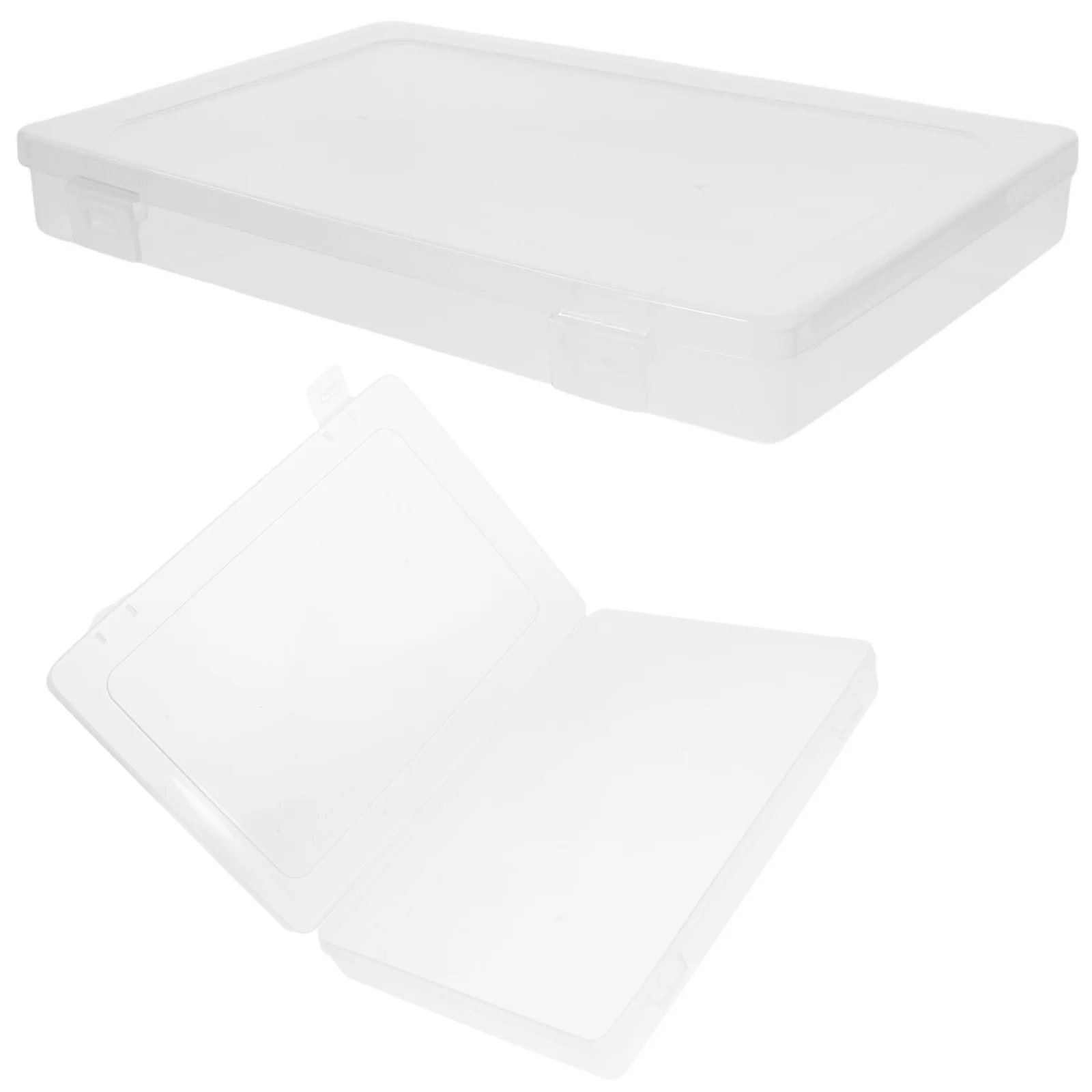 

2pcs Clear File Box Transparent Plastic Document Case For Money Papers Organizer Portable Birth Certificate Protector Magazine