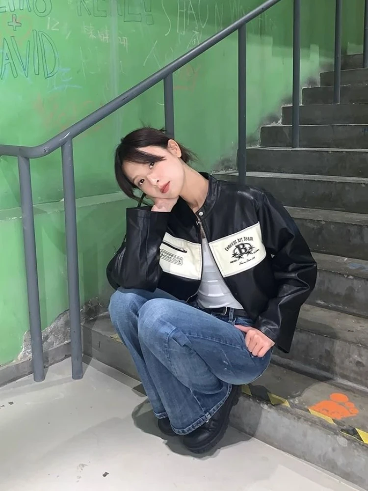 Jackets for Women Autumn Retro Biker Clothing Hundred Short Jacket 2023 Street Personality Top Coat Jacket Casual Fashion Women