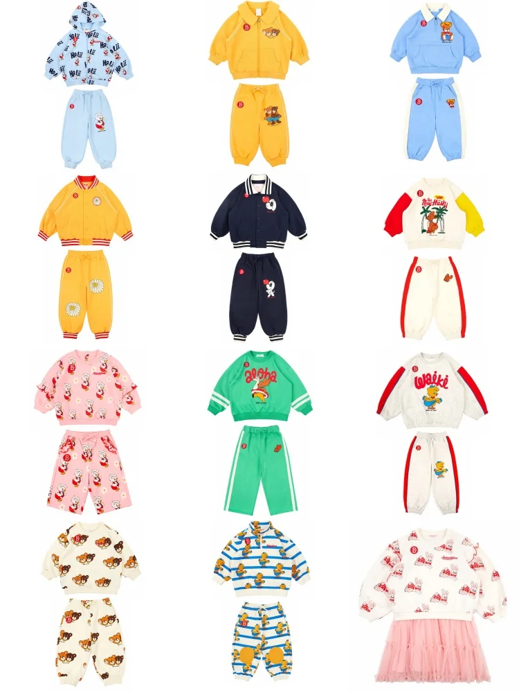 

Korean Boys Girls Sweatshirts Kids Top and Bottom Set Child Pants Sets Girls Tracksuit Costume Baby Tops Outfit Set