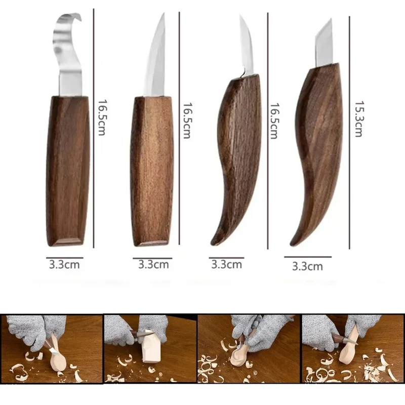 17/18/19 PCS Wood Carving Tools Set Includes Curved and Straight Blades for Beginners Pattern Carving, Whittling, and Scraping