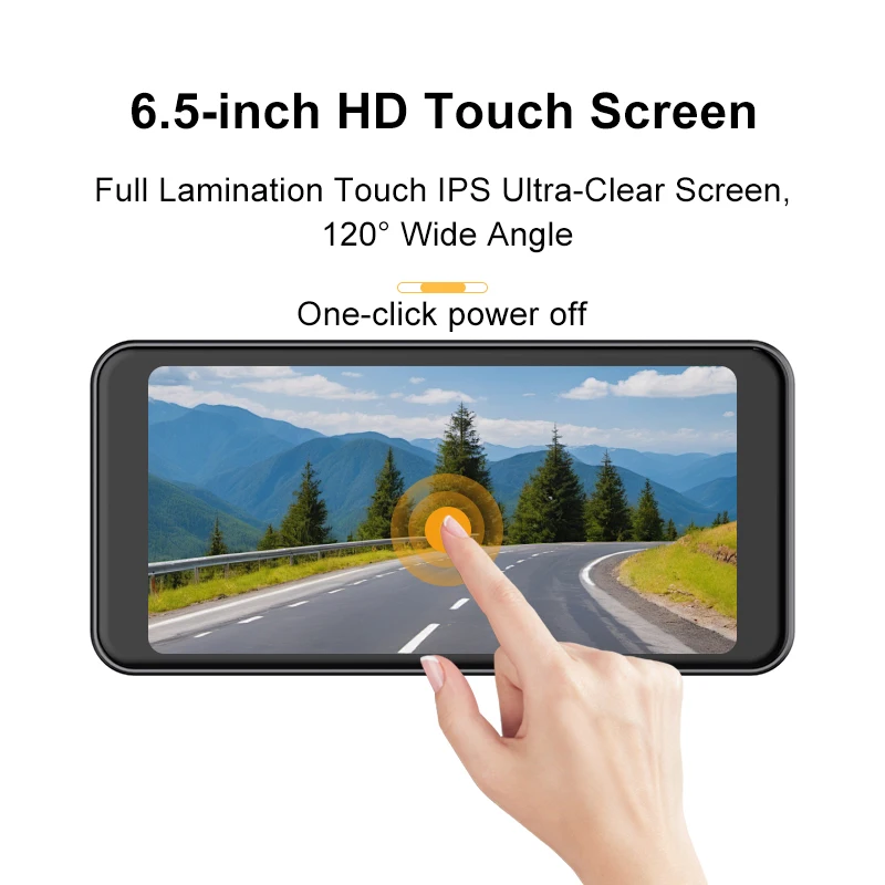 Picture 3: 6.5 Inch Car DVR 2K Dash Cam for CarPlay Android Auto HD Recorder Night Vision Loop Recording Air Vent Mount Navigation