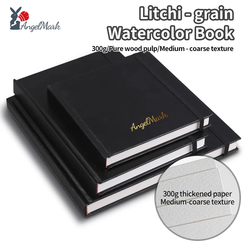 كتاب AngelMark المربع بالألوان المائية الحبوب الخشنة المتوسطة 300 جرام 30 صفحة ورق لب الخشب الأصلي للطلاب الفنان رسم لوازم فنية