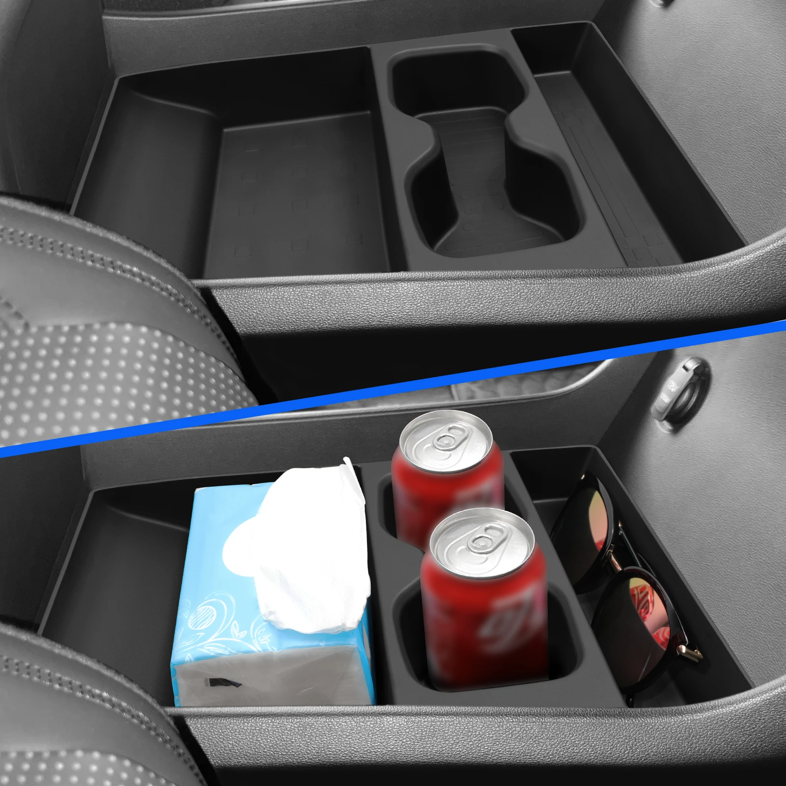 for Hyundai Santa Fe 2024 2025 Center Console Lower Storage Box Car Accessories Drinks Holder Storage Tray Organizer Case