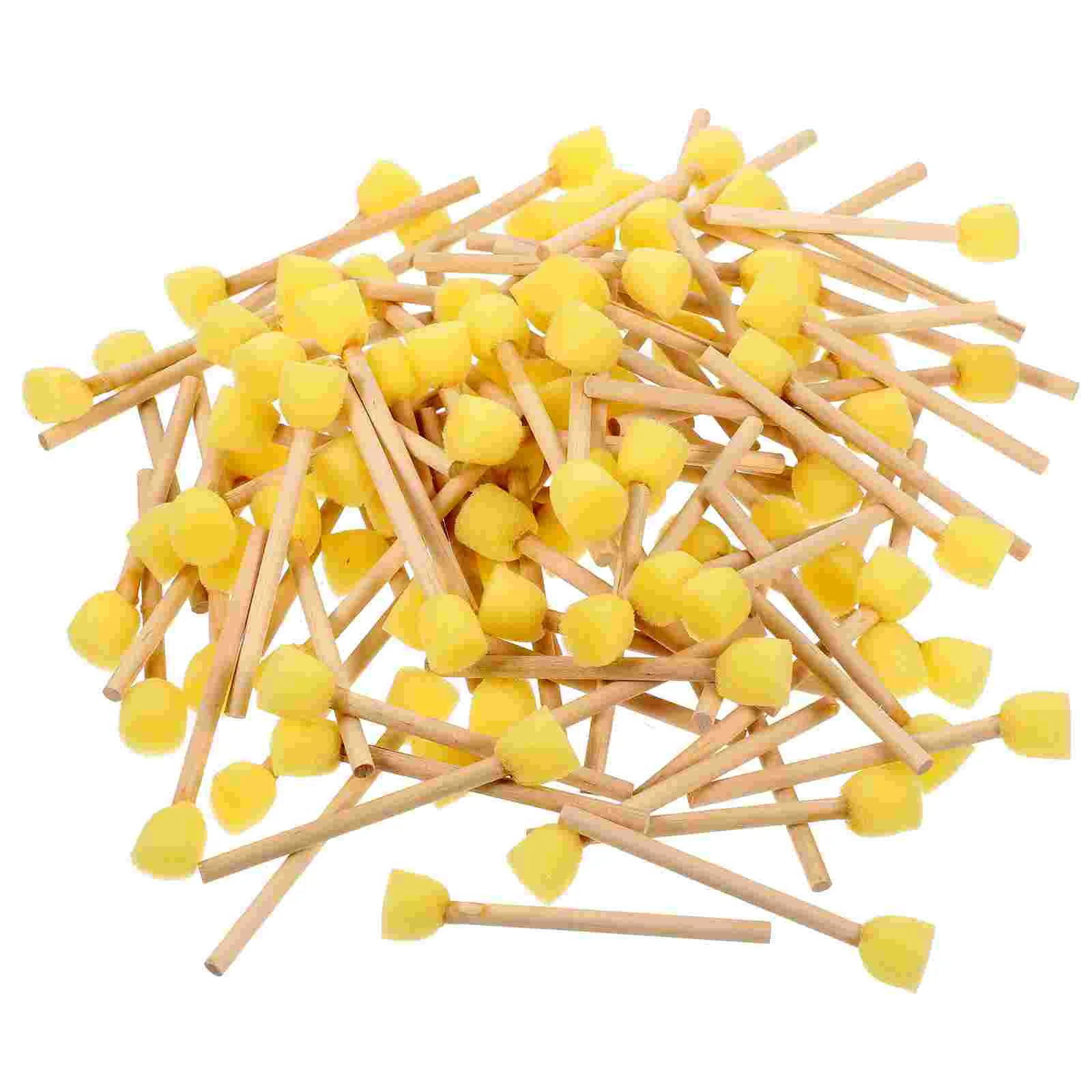 100Pcs Round Sponge Brushes for Painting DIY Crafts Reliable Materials Smooth Surface Sturdy Handle Easy to Wash