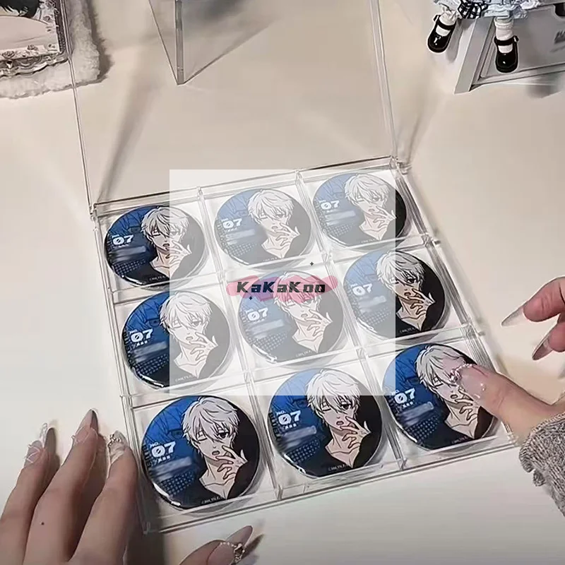 

Clear Acrylic Storage Case with 9 Compartments Or 10 Mini Brackets for Badge Display Stand Nail Art Crafts And DIY Accessories