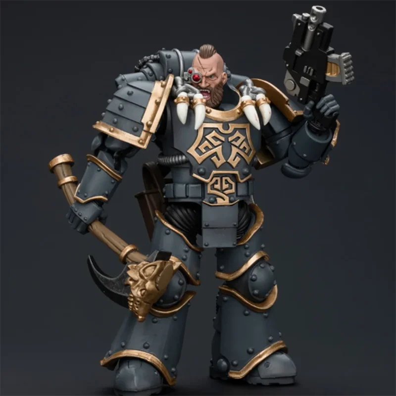 JOYTOY Warhammer 40K 1/18 Action Figures Space Wolves Grey Slayer Pack Grey Slayer 2 Model Collection Ornament Toys Gifts