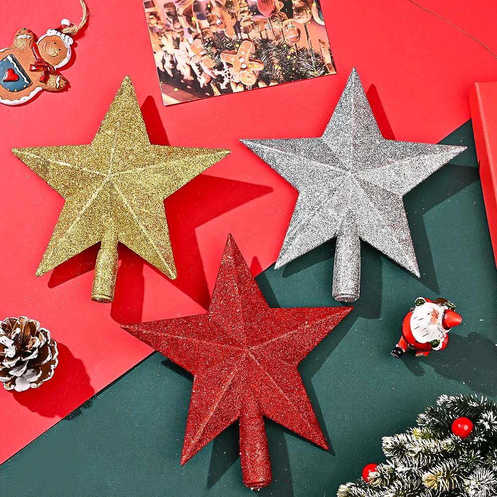 1Pc Glitter Plastic Star Tree  - Star Tree Topper ulasan dan harga
