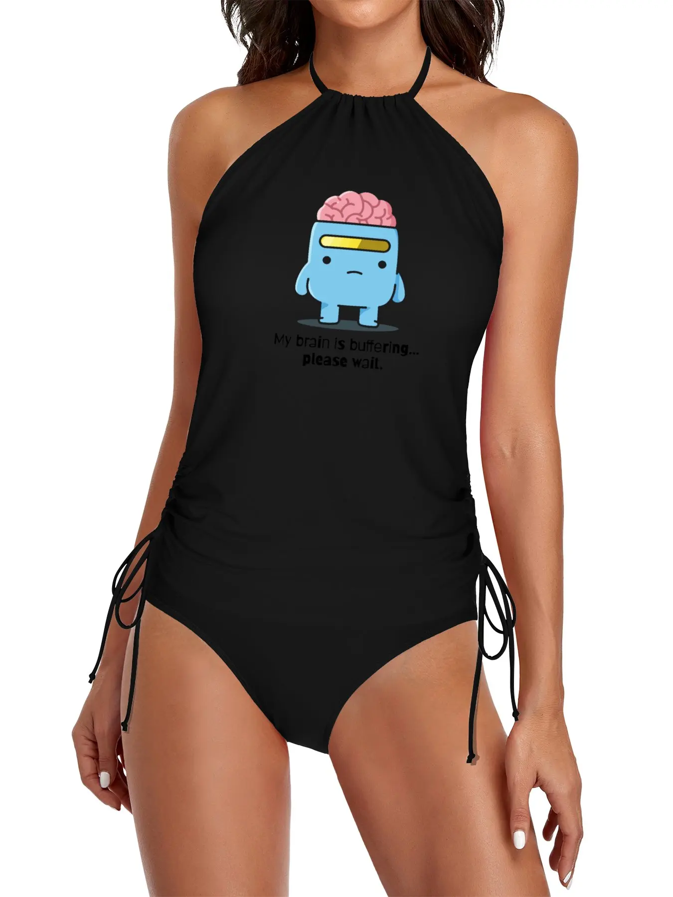 

My Brain is Buffering - Please Wait Split Swimsuit Set swimsuit Women swimwear women's bikinis 2025