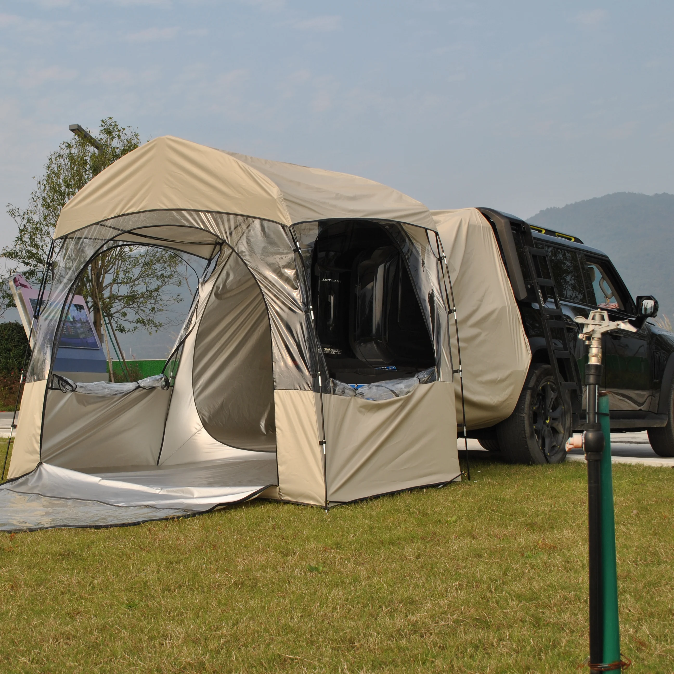 خيمة SUV خارجية تتسع لـ 3-4 أشخاص، خيمة سيارة فقاعية شفافة من مادة PVC بطول 6.8 أقدام، خيمة الباب الخلفي لسيارات الدفع الرباعي، خيمة خلفية شفافة لخيمة رياضية