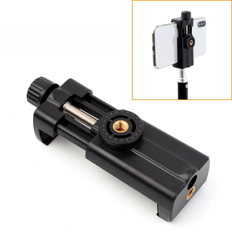Zwei-loch Telefon Halter für Stativ Mount Adapter Handy Kutteln Cellular Unterstützung Smartphone Halter Klemme für Stativ Clip