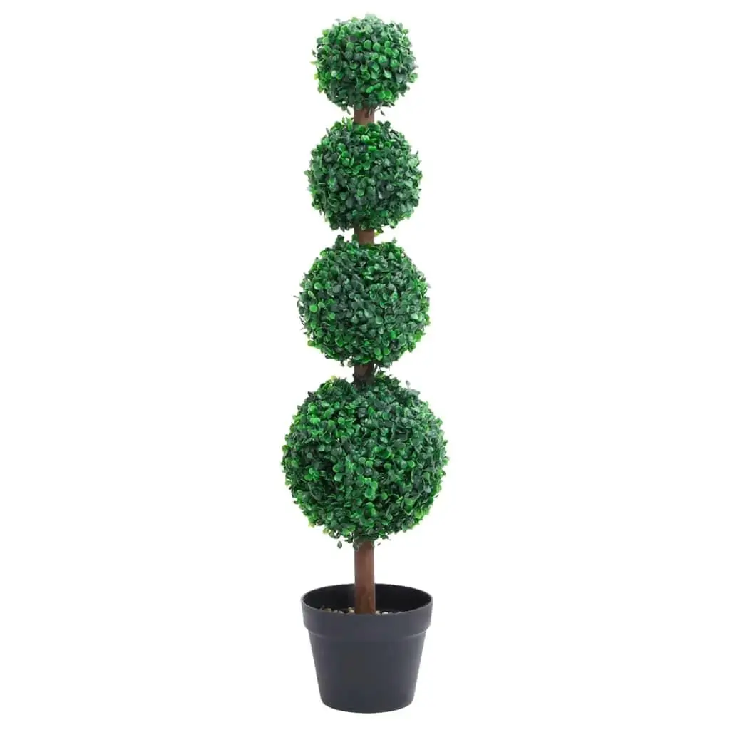 90 cm Ball-Shaped Artificial Boxwood Plant in Pot - Lush Green Faux Foliage Decor