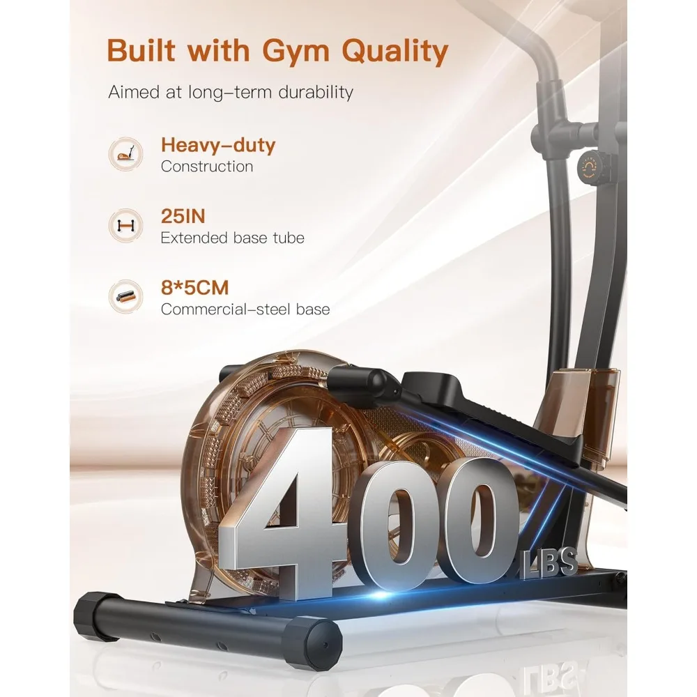 Elliptical Machine, Elliptical Exercise Machine for Home with Hyper-Quiet Magnetic Driving System, Elliptical Traine