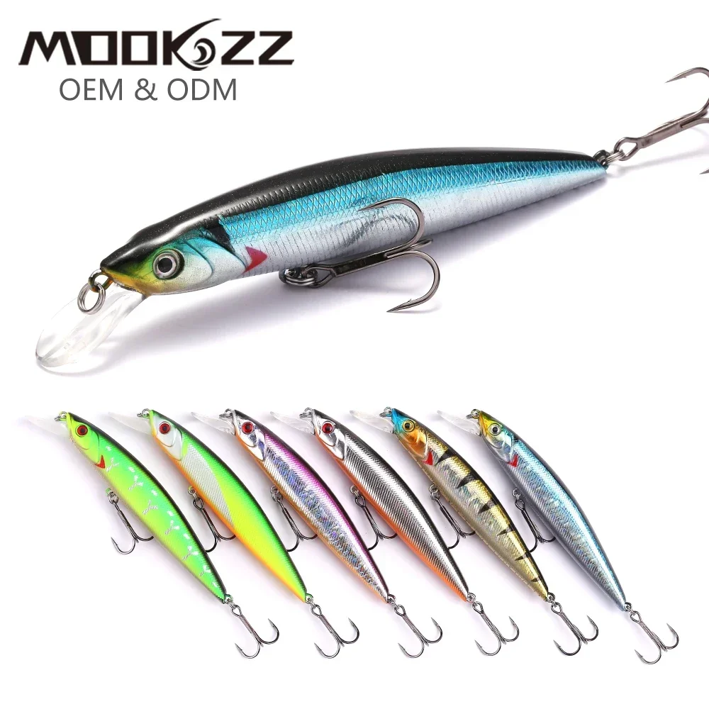 SEA Minnow Suspension Lure 105MM 14G  Wobble Hard Fishing Lure 3D Eyes Suspension Minnow Fishing Lure Crankbait