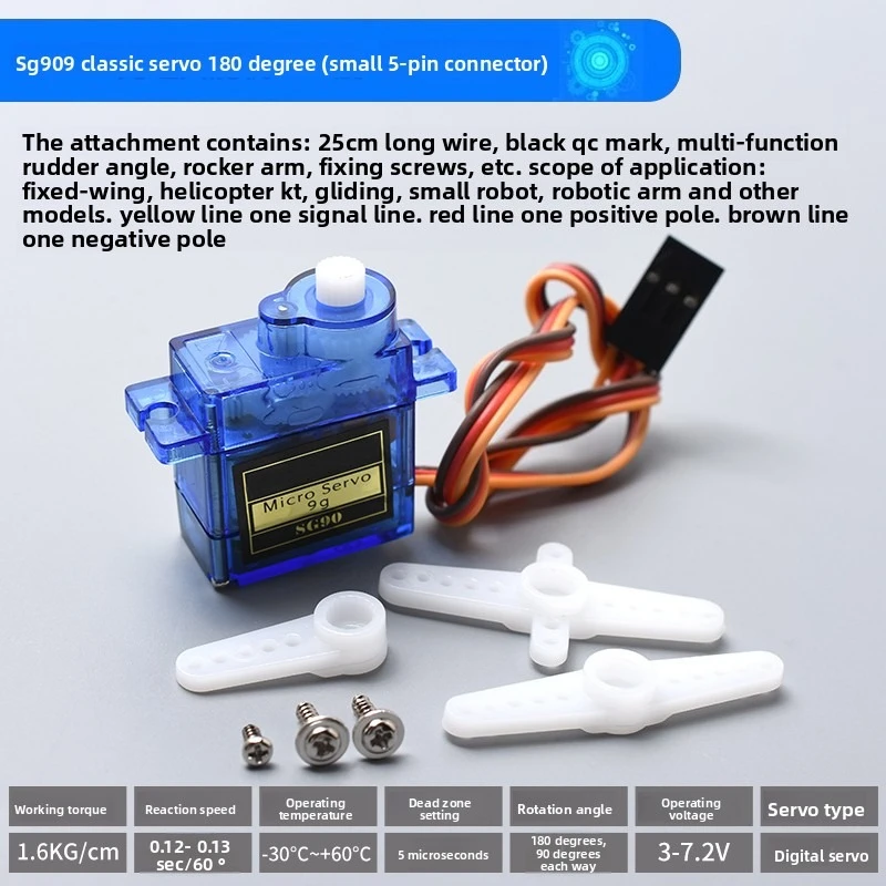 SG90 9G Micro Servo for RC Airplanes Fixed Wing Airplane Model Telecontrol Airplane Toy Mini Servo Motor 450 Helicopter 5/6hole