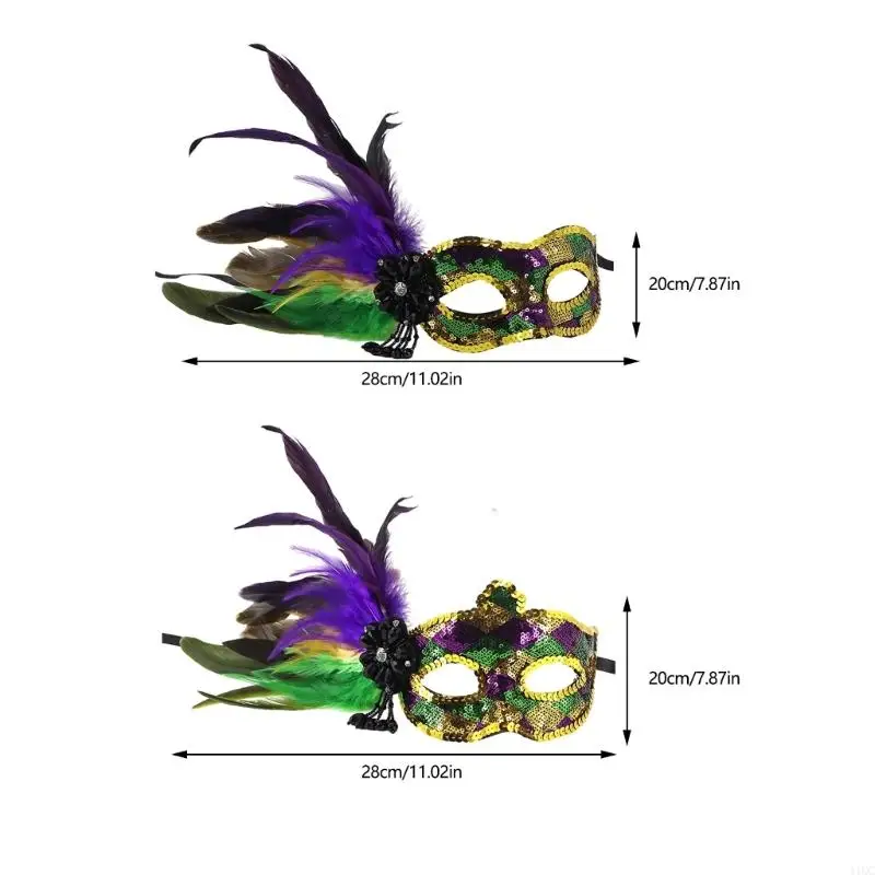 2025 新コスチュームマスクフェザーマスカレードマスクハロウィンマルディグラコスプレパーティーマスク