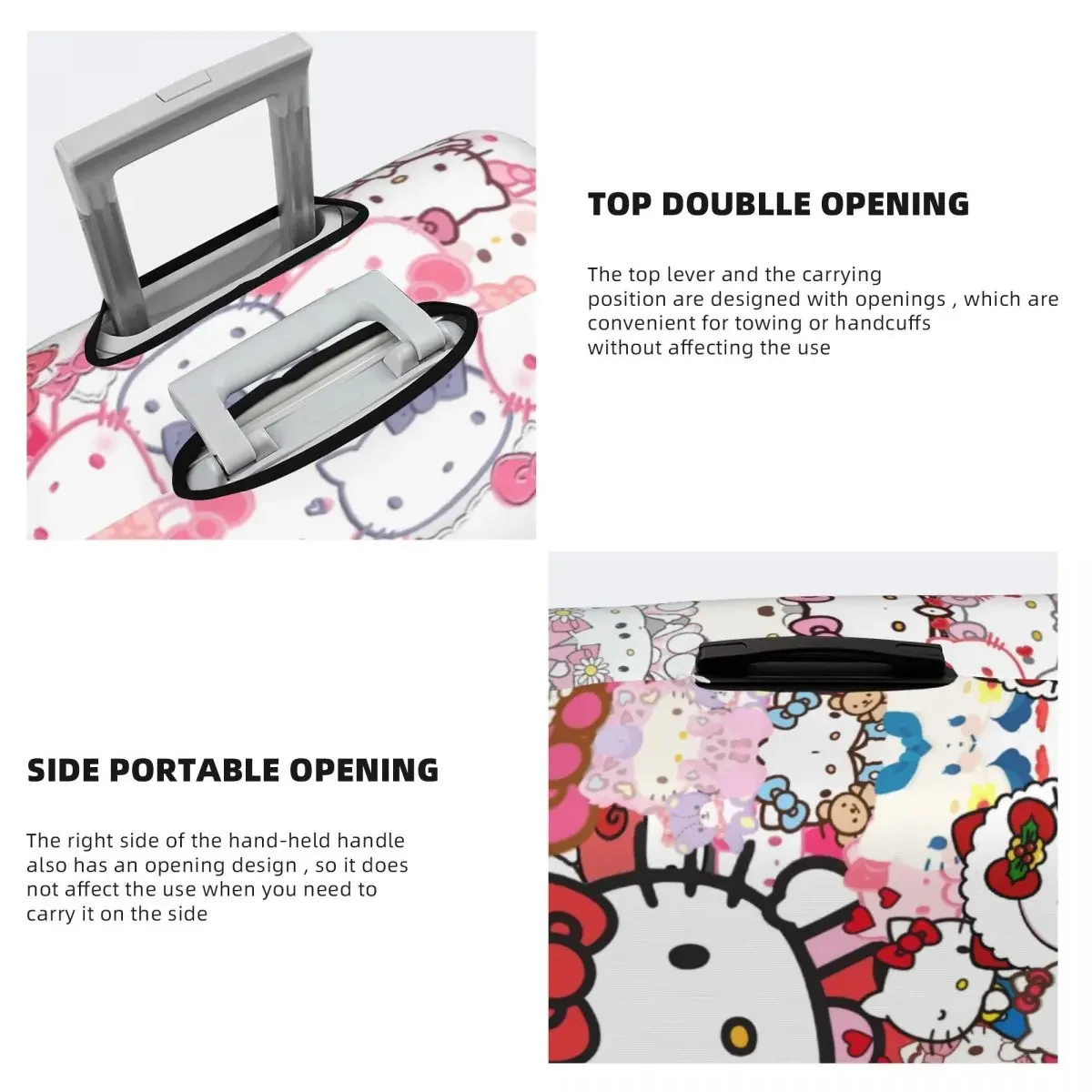 Sanrio Hello Kitty gemusterter Koffer, verdickter und verschleißfester Reisekoffer, karierter Koffer zum Schutz vor Staub