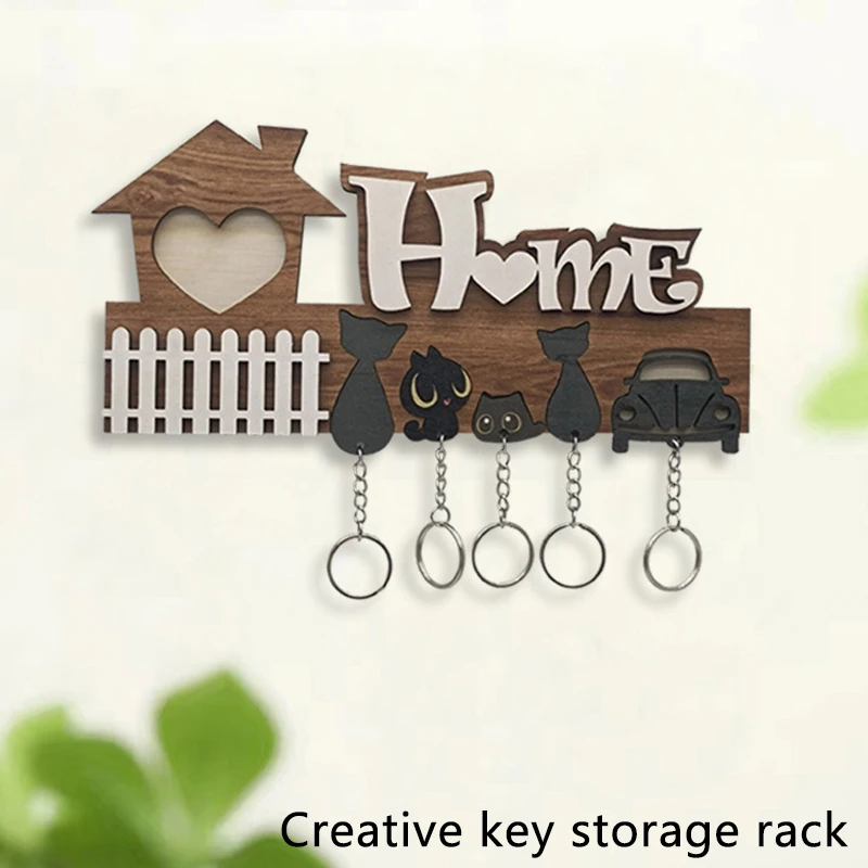 

Wooden Wall Hooks Door Wall Hangers Entrance Decoration Key Holder Wooden Crafts Home Decoration Detachable Wooden Keychain