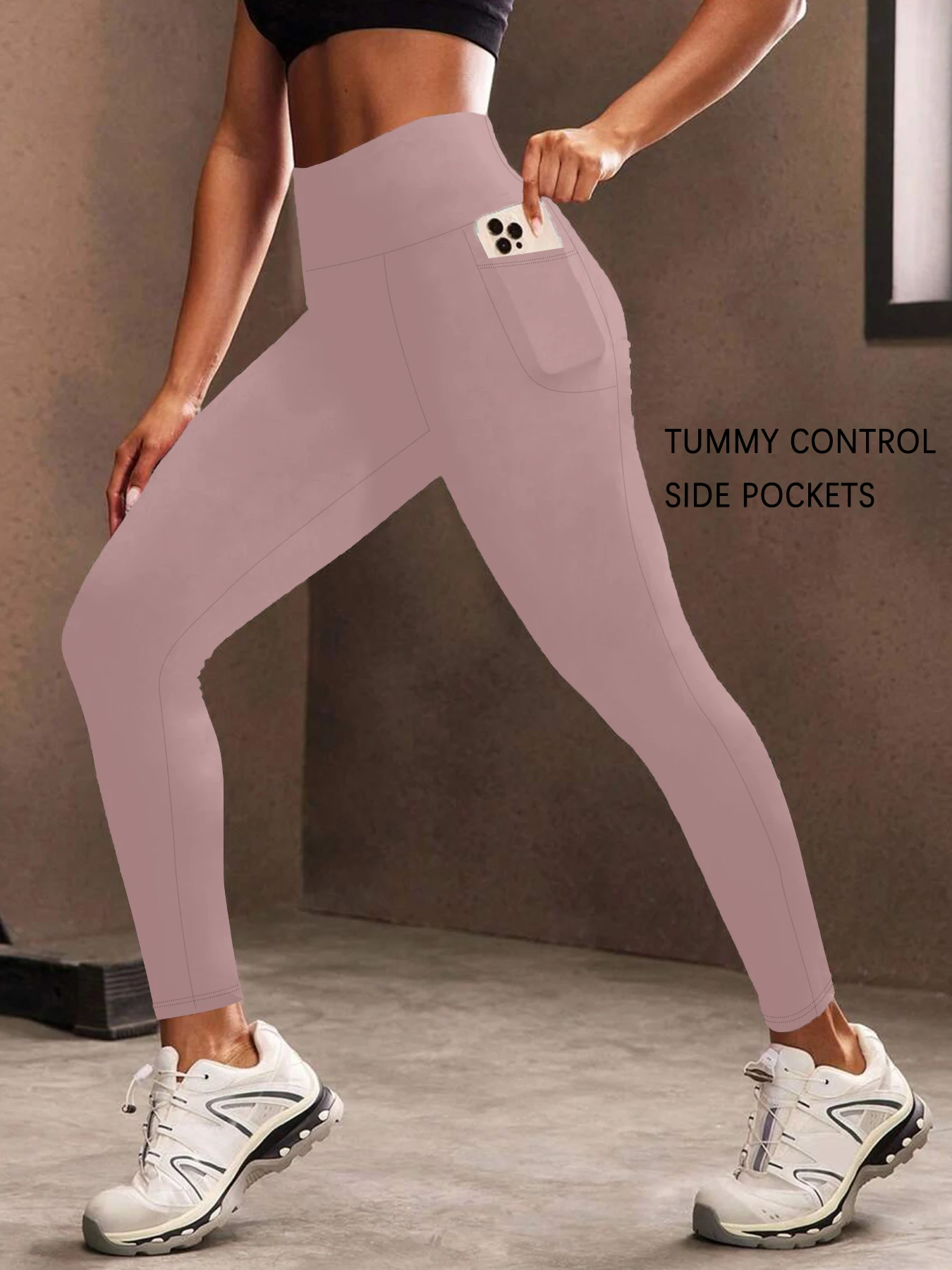 

Women Super Soft Leggings with Pockets High Waisted Tummy Control for Yoga Workout Running Home Casual Wear