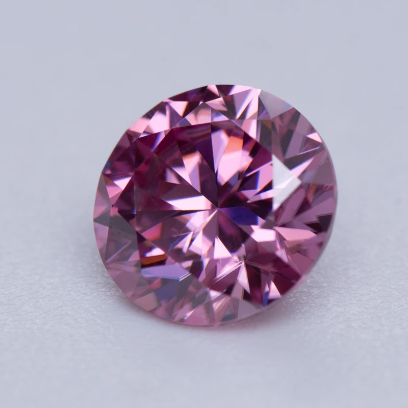 Moissanite Stone Round Cut Pink Color for Jewelry Making Ring Necklace Earrings Main Materials Certificate Pass Diamond Tester