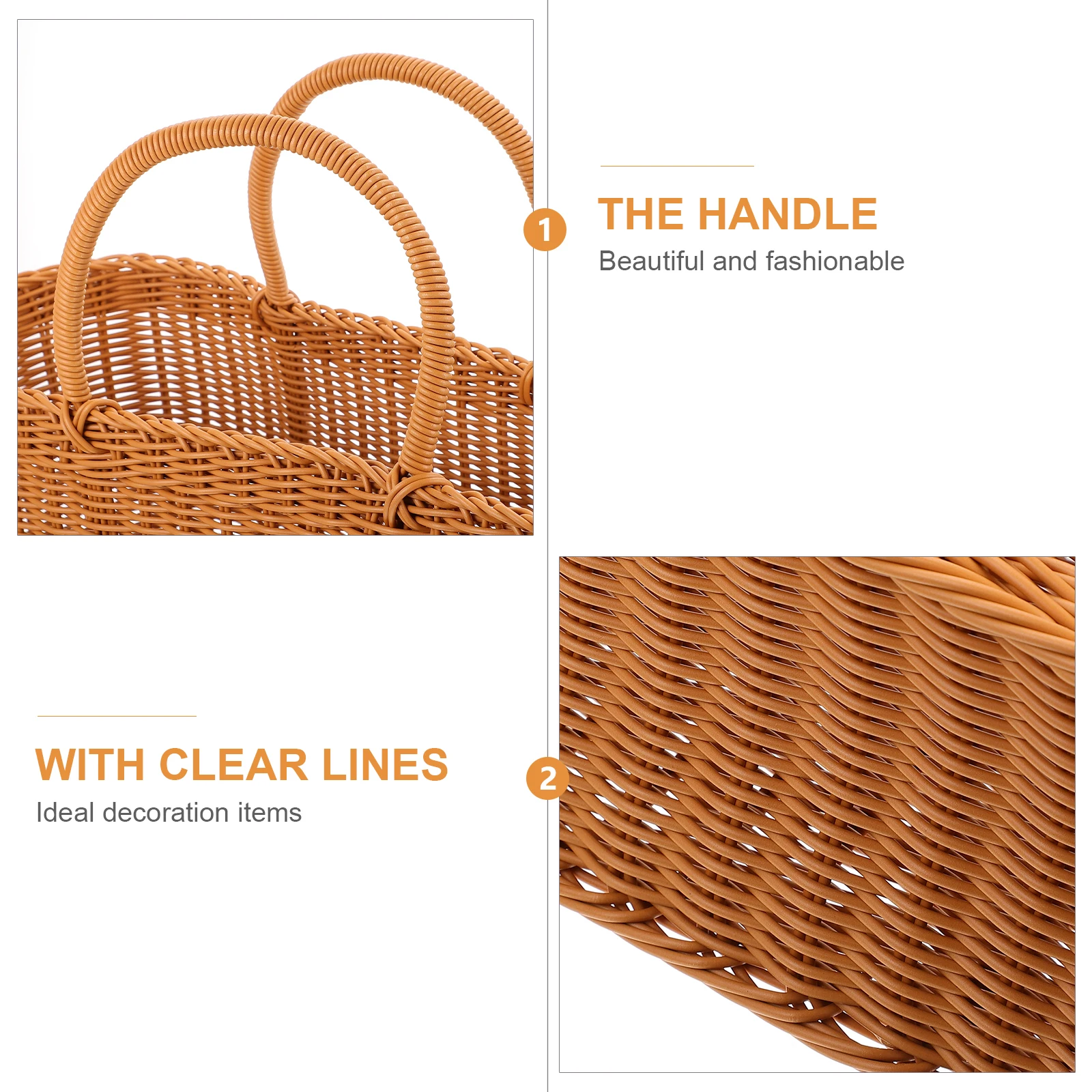 

1pc Japanese Style Vegetable Basket Natural Plastic Storage Baskets Decorative Outdoor Picking Fruit Holder Lightweight
