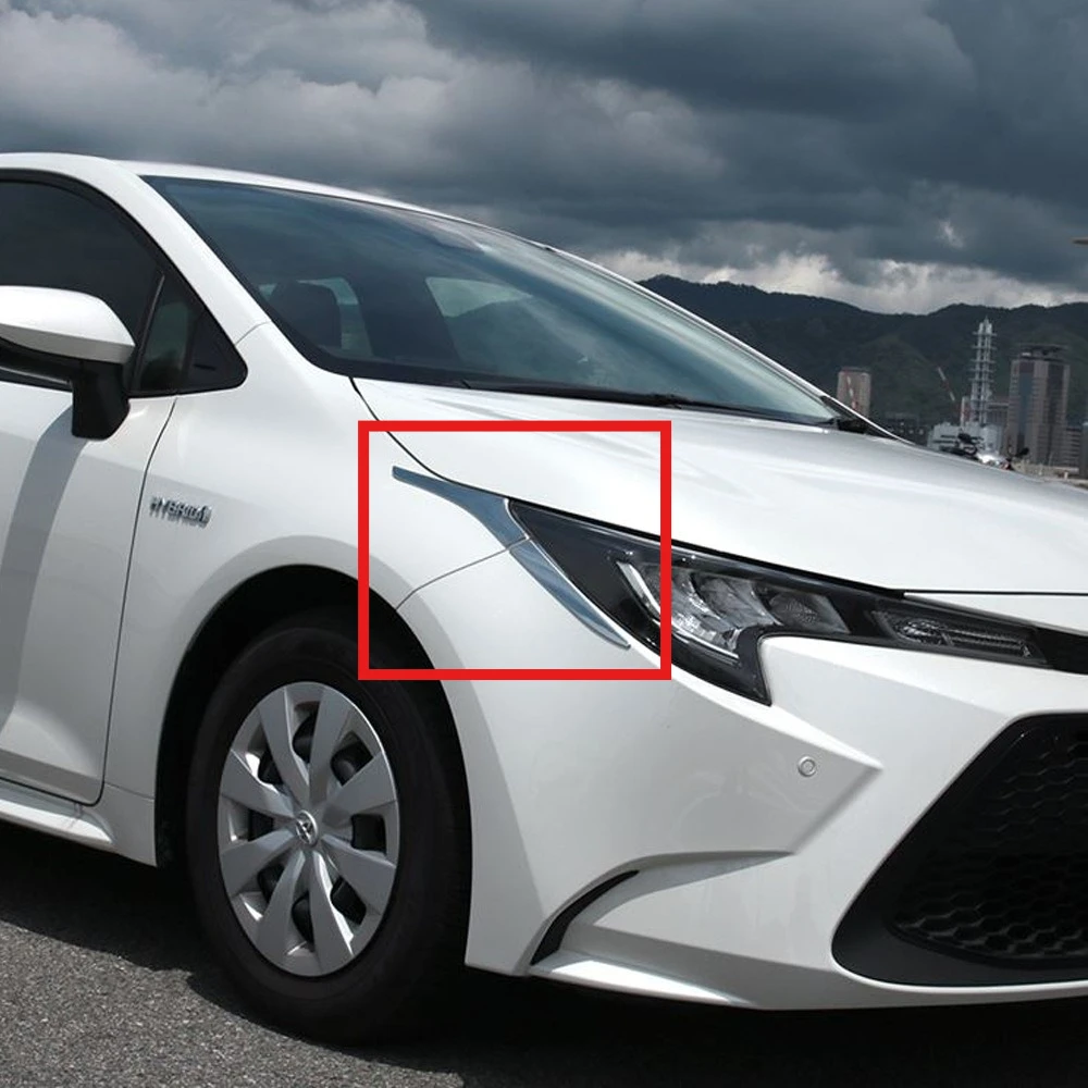 For Toyota Corolla Touring 2021‑on Front Headlight Eyebrow Chrome Decorative Trim Strip Exterior Modification Accessory Stick‑On