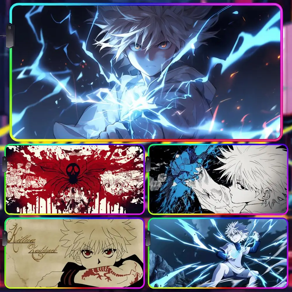 

Коврик для мыши Hunter X Hunter, геймерский люминесцентный светодиодный коврик для мыши, игровой стол, RGB настольный коврик, клавиатура, коврик для мыши для ПК
